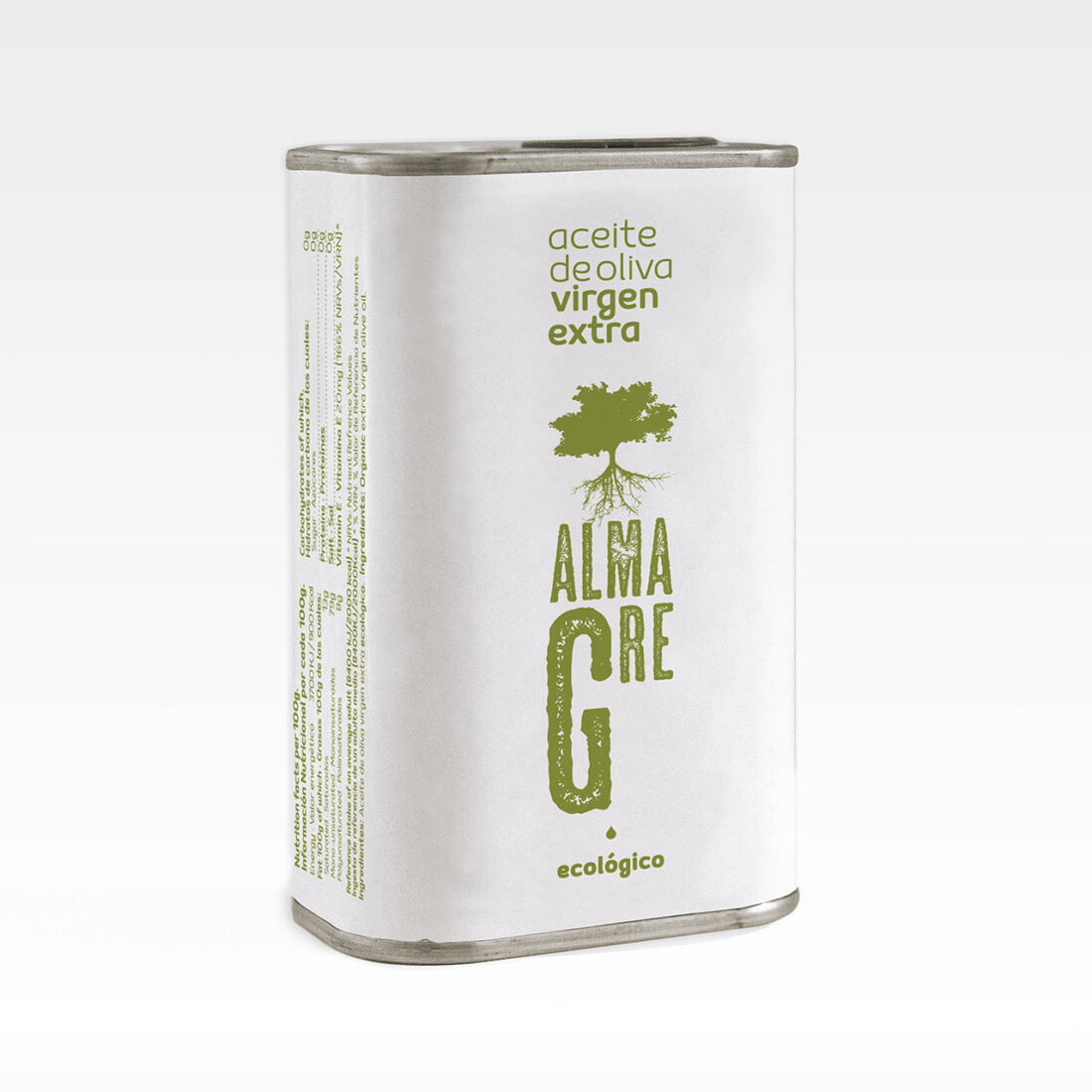 Aceite de Oliva ecológico Virgen Extra Almagre. Lata 250 ml ECO. Picual verde